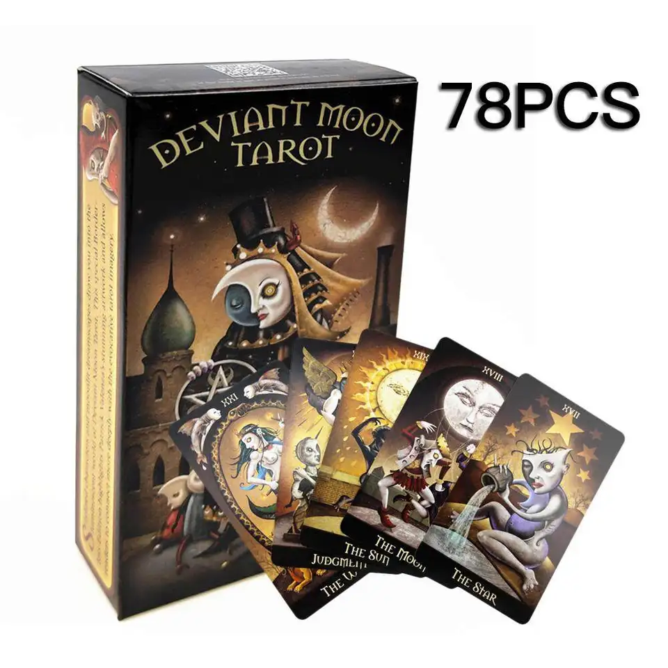Deviant Moon Tarot Card | Veľká veľkosť 12*7 cm | Fortune rozpráva hra | Divinované karty S papierovým sprievodcom kniha English Version | O